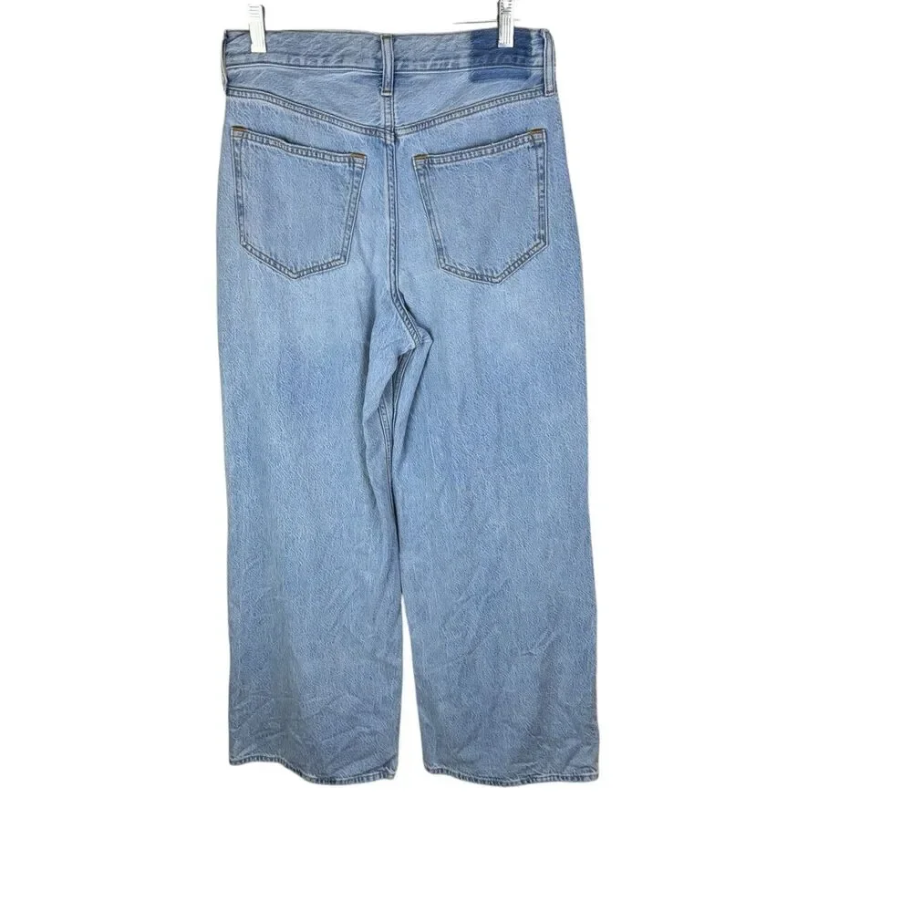 Abercrombie & Fitch The Wide Leg High Rise Jeans 26 2 Medium Wash - Picture 2 of 4